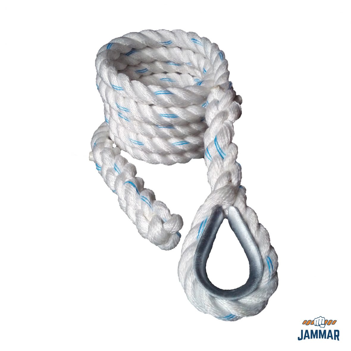 Metal Thimble Climbing Ropes White Poly Dacron Jammar Nets